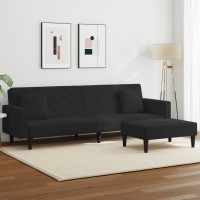 vidaXL 2 Piece Sofa Set with Pillows Black Velvet