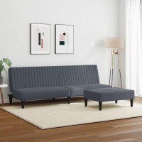 vidaXL 2 Piece Sofa Set Dark Gray Velvet