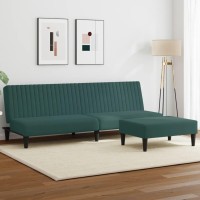 vidaXL 2 Piece Sofa Set Dark Green Velvet