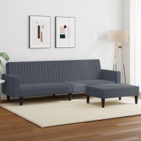 vidaXL 2 Piece Sofa Set Dark Gray Velvet