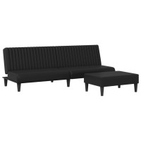 vidaXL 2 Piece Sofa Set Black Faux Leather