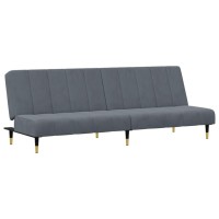 vidaXL 2 Piece Sofa Set Dark Gray Velvet