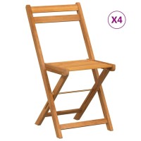 vidaXL Folding Bistro Chairs 4 pcs Solid Wood Acacia