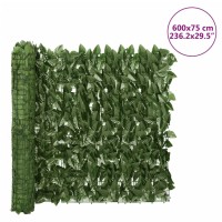 vidaXL Balcony Privacy Screen with Dark Green Leaves 236.2