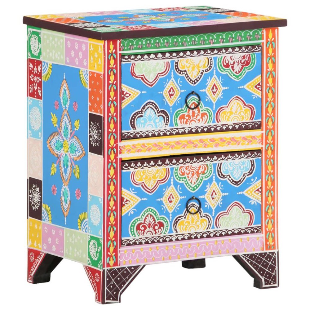 vidaXL Hand Painted Bedside Cabinet 15.7