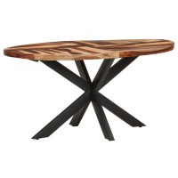 Vidaxl Dining Table 63X35.4X29.5 Solid Acacia Wood With Sheesham Finish