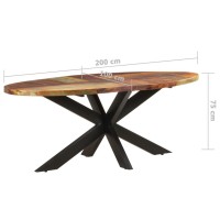 vidaXL Dining Table Oval 78.7