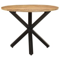 Vidaxl Dining Table Round 39.4X39.4X29.5 Rough Mango Wood