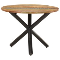 Vidaxl Dining Table Round 39.4X39.4X29.5 Solid Reclaimed Wood