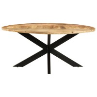 Vidaxl Dining Table Round 68.9X29.5 Rough Mango Wood