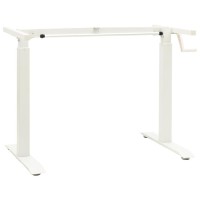 Vidaxl Manual Height Adjustable Standing Desk Frame Hand Crank White