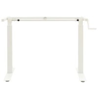 Vidaxl Manual Height Adjustable Standing Desk Frame Hand Crank White