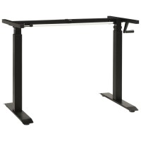 Vidaxl Manual Height Adjustable Standing Desk Frame Hand Crank Black