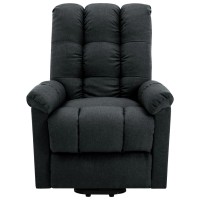 vidaXL Power Lift Massage Recliner Dark Gray Fabric