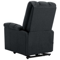 vidaXL Power Lift Massage Recliner Dark Gray Fabric