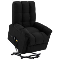 vidaXL Power Lift Massage Recliner Black Fabric