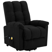 vidaXL Power Lift Massage Recliner Black Fabric