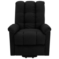 vidaXL Power Lift Massage Recliner Black Fabric