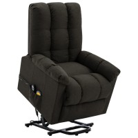 vidaXL Power Lift Massage Recliner Brown Fabric