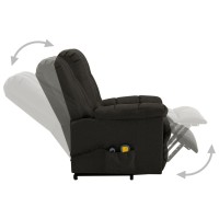 vidaXL Power Lift Massage Recliner Brown Fabric