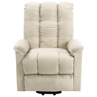 vidaXL Power Lift Massage Recliner Cream Fabric