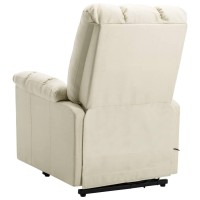 vidaXL Power Lift Massage Recliner Cream Fabric