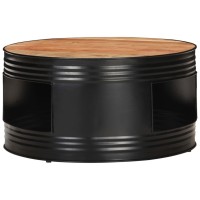 Vidaxl Coffee Table Black 26.8X26.8X14.2 Solid Acacia Wood