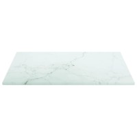 Vidaxl Table Top White 11.8X11.8 0.2 Tempered Glass With Marble Design