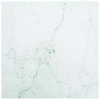 Vidaxl Table Top White 15.7X15.7 0.2 Tempered Glass With Marble Design