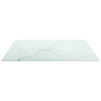 Vidaxl Table Top White 15.7X15.7 0.2 Tempered Glass With Marble Design