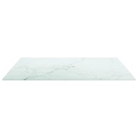 Vidaxl Table Top White 23.6X23.6 0.2 Tempered Glass With Marble Design