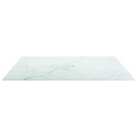 Vidaxl Table Top White 27.6X27.6 0.2 Tempered Glass With Marble Design