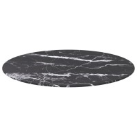 Vidaxl Table Top Black 27.6X0.3 Tempered Glass With Marble Design