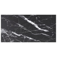 Vidaxl Table Top Black 39.4X19.7 0.2 Tempered Glass With Marble Design