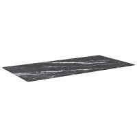 Vidaxl Table Top Black 39.4X19.7 0.2 Tempered Glass With Marble Design