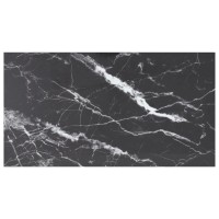 Vidaxl Table Top Black 47.2X25.6 0.3 Tempered Glass With Marble Design
