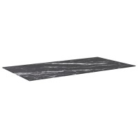 Vidaxl Table Top Black 47.2X25.6 0.3 Tempered Glass With Marble Design