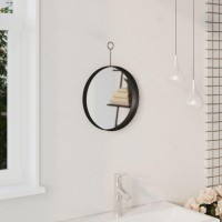 vidaXL Hanging Mirror with Hook Black 11.8