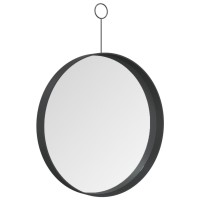 vidaXL Hanging Mirror with Hook Black 11.8