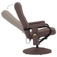 vidaXL Massage Recliner with Footrest Brown Fabric