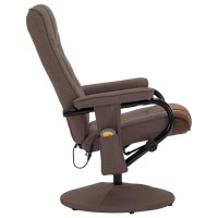 vidaXL Massage Recliner with Footrest Brown Fabric