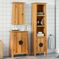 vidaXL 3 Piece Bathroom Furniture Set Solid Wood Pine