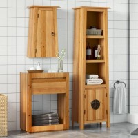 vidaXL 2 Piece Bathroom Furniture Set Solid Wood Pine