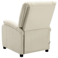 vidaXL Massage Recliner Cream White Faux Leather