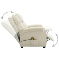 vidaXL Massage Recliner Cream White Faux Leather