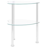 vidaXL 2-Tier Side Table Transparent 15