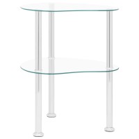 vidaXL 2-Tier Side Table Transparent 15