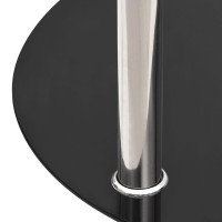 vidaXL 2-Tier Side Table Transparent & Black 15
