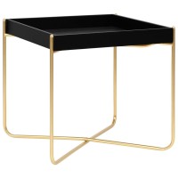 Vidaxl Side Table Black And Gold 15X15X15.2 Mdf