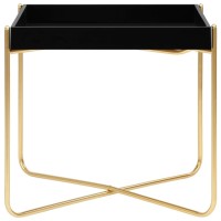 Vidaxl Side Table Black And Gold 15X15X15.2 Mdf